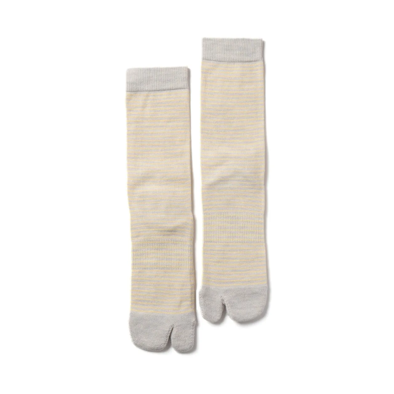 NODAL Tabi Sock – Merino Wool Stripe Light Gray | Made in Japan sold by Arvin Goods