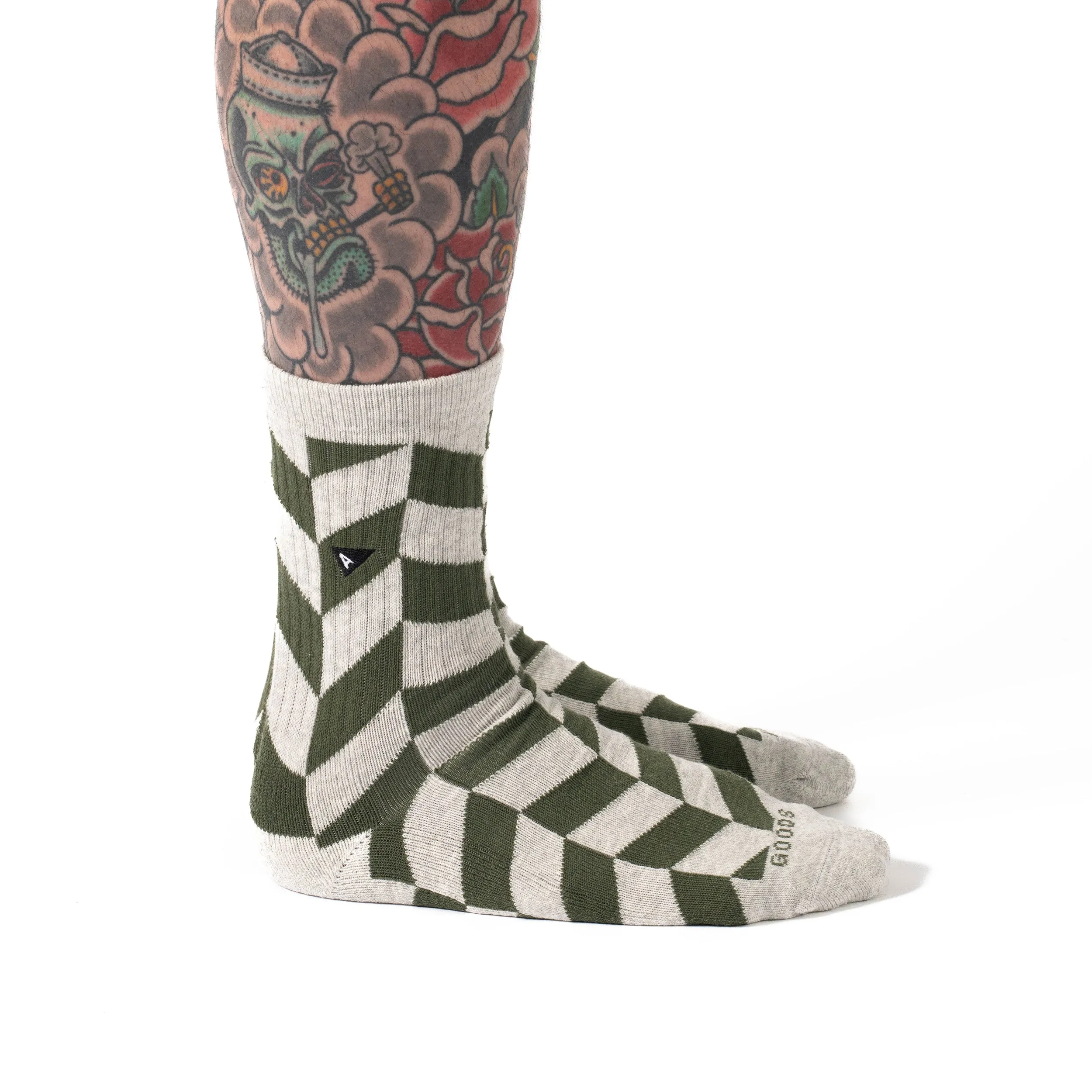Crew Sock - Olivine Herringbone sold by Arvin Goods product image thumbnail 3
