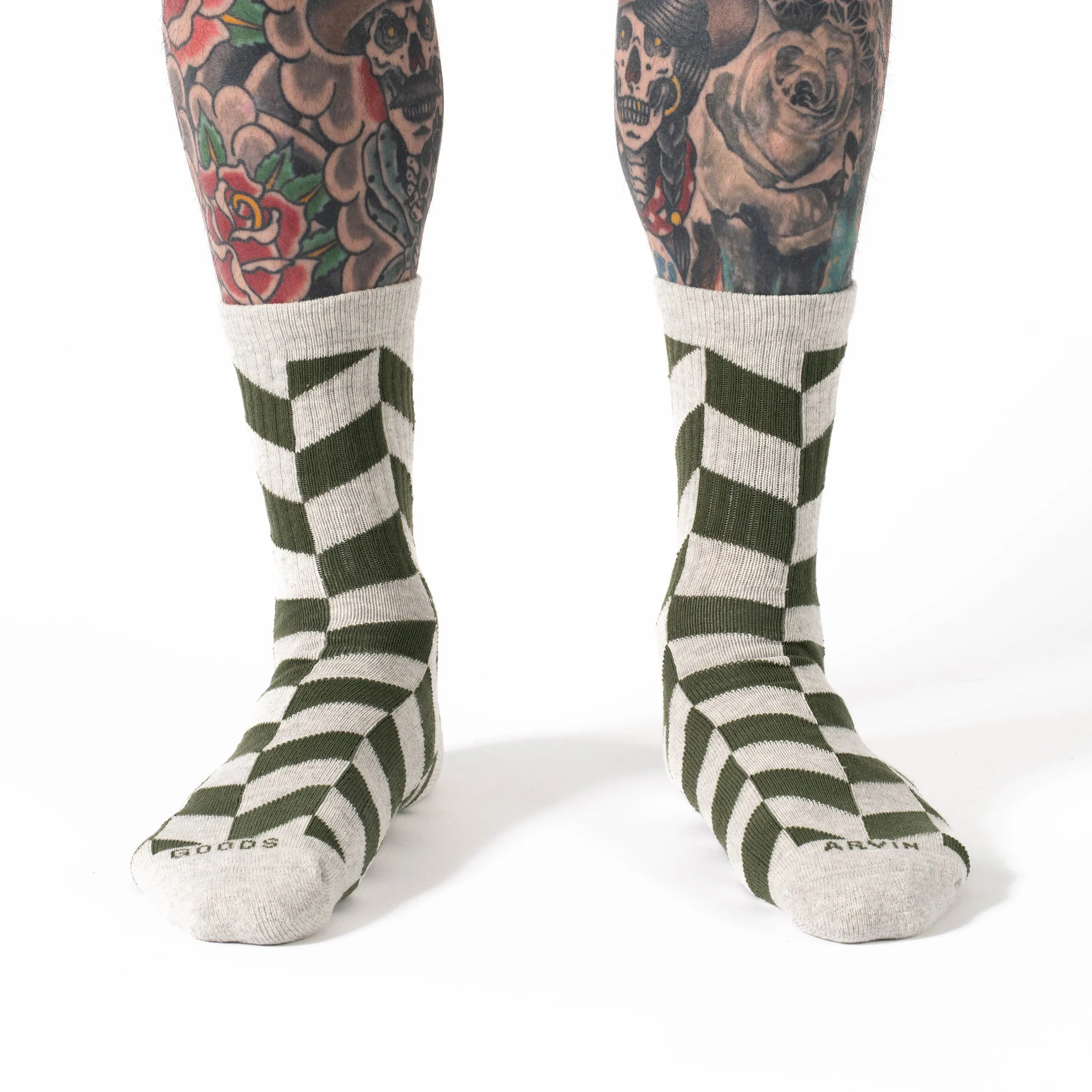 Crew Sock - Olivine Herringbone sold by Arvin Goods product image thumbnail 2