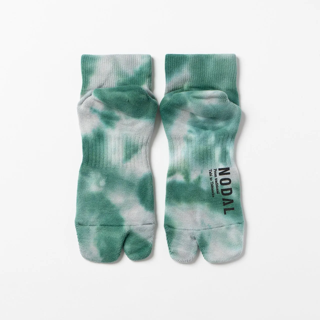 NODAL Split-Toe Tabi Socks - Tie Dye Light Grey/Green | Japan Made sold by Arvin Goods product image thumbnail 2