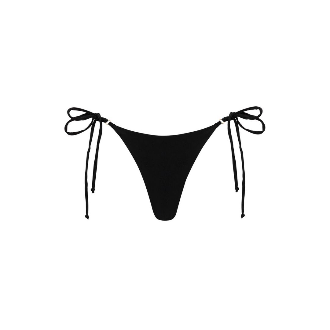 Thong Tie Side Bikini Bottom - Pitch Black sold by Kulani Kinis