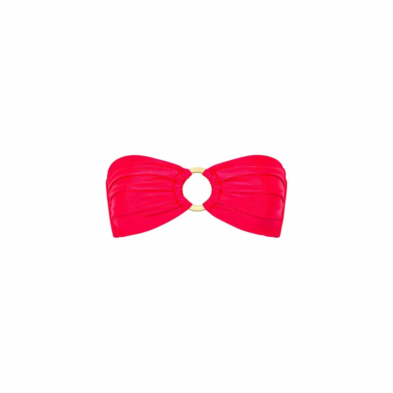 Strapless Bandeau Bikini Top - Neon Rose sold by Kulani Kinis