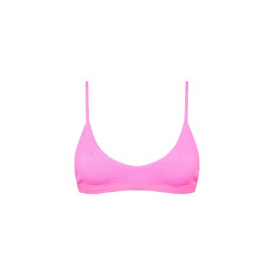 Minimal Bikini Top - Bubblegum Pink Ribbed sold by Kulani Kinis