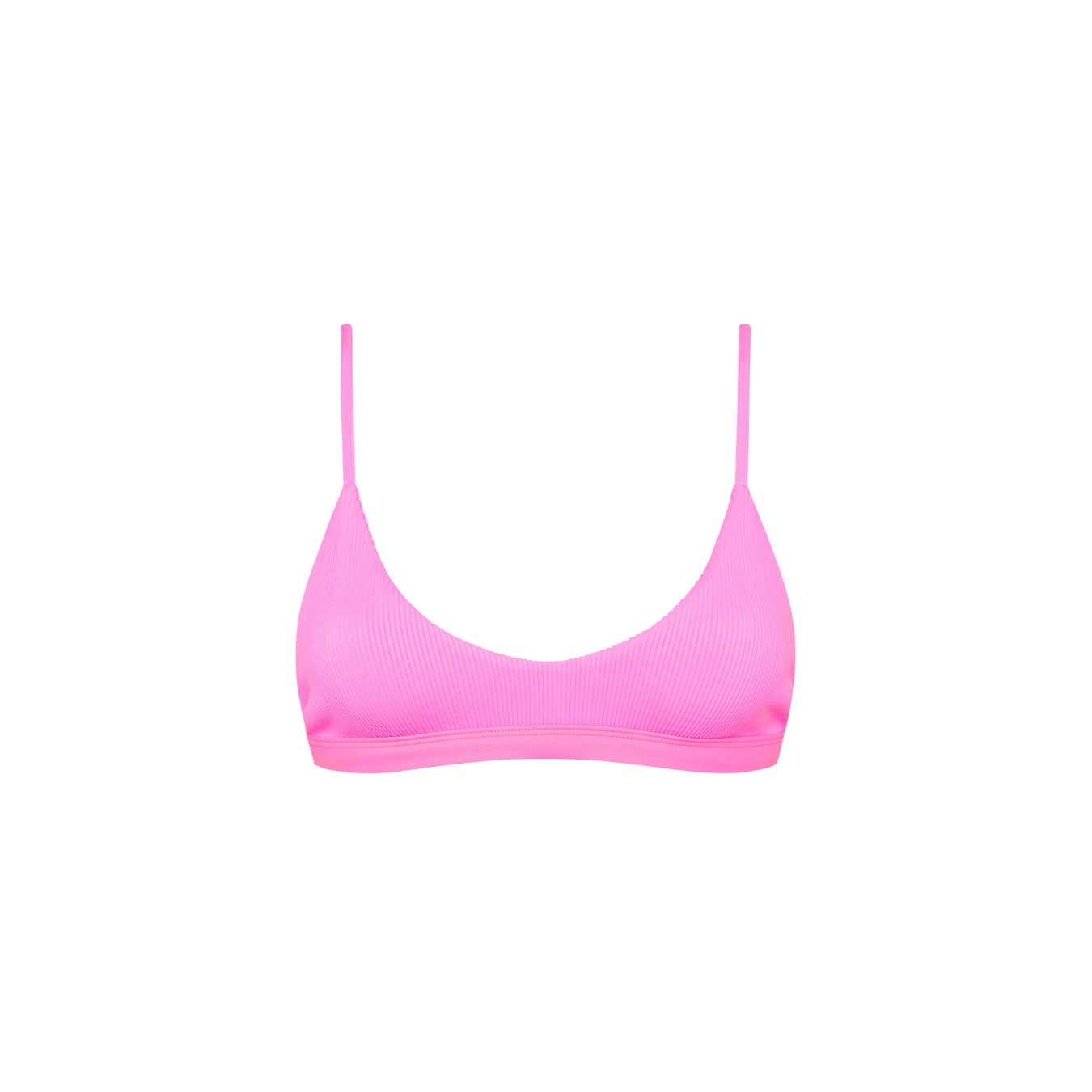 Minimal Bikini Top - Bubblegum Pink Ribbed sold by Kulani Kinis
