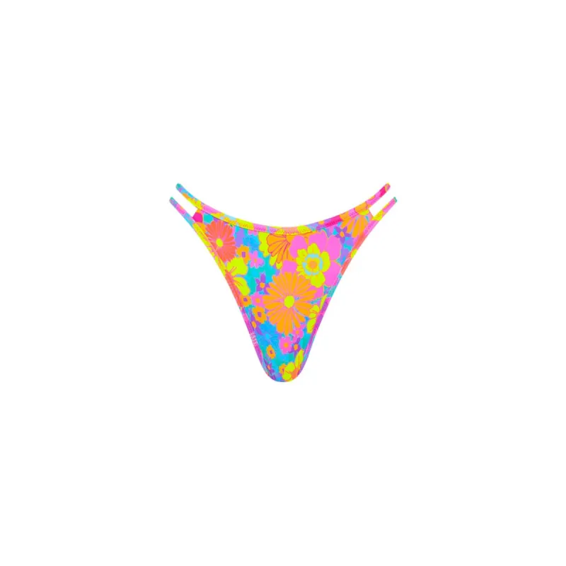 Twin Strap Cheeky Bikini Bottom - Bermuda Bloom sold by Kulani Kinis