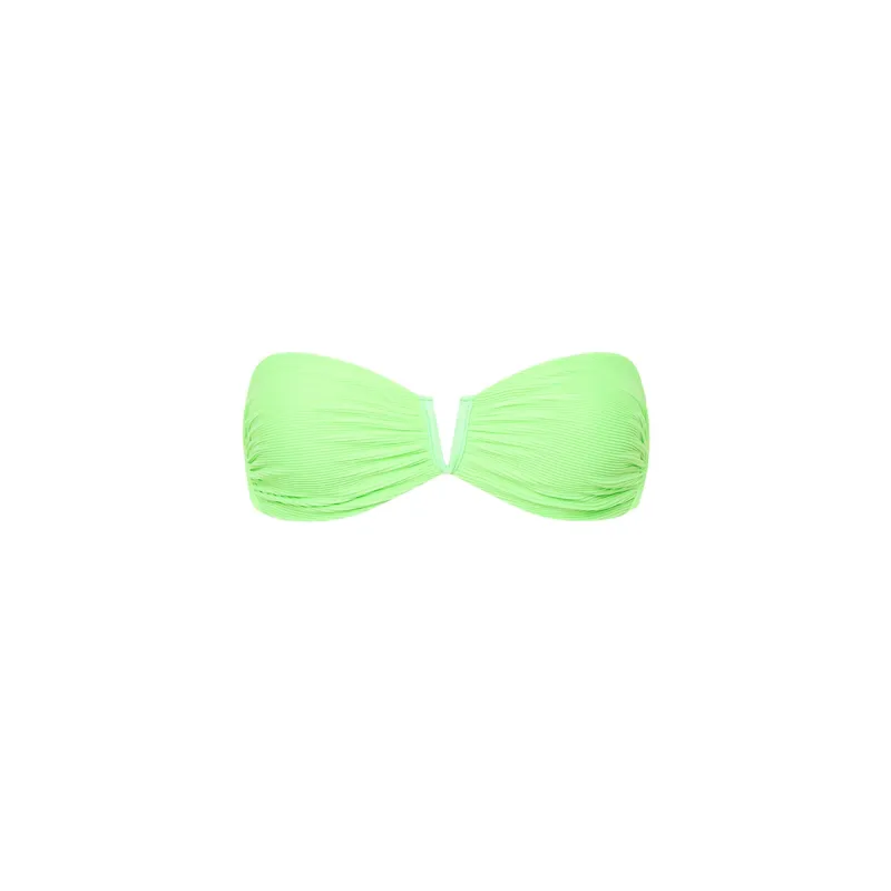 V Strapless Bandeau Bikini Top - Luau Lime Ribbed sold by Kulani Kinis