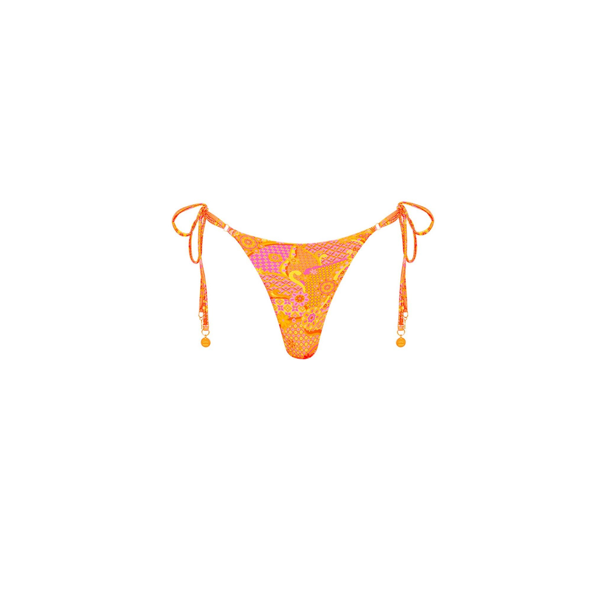 Thong Tie Side Bikini Bottom - Citrus Sunrise sold by Kulani Kinis