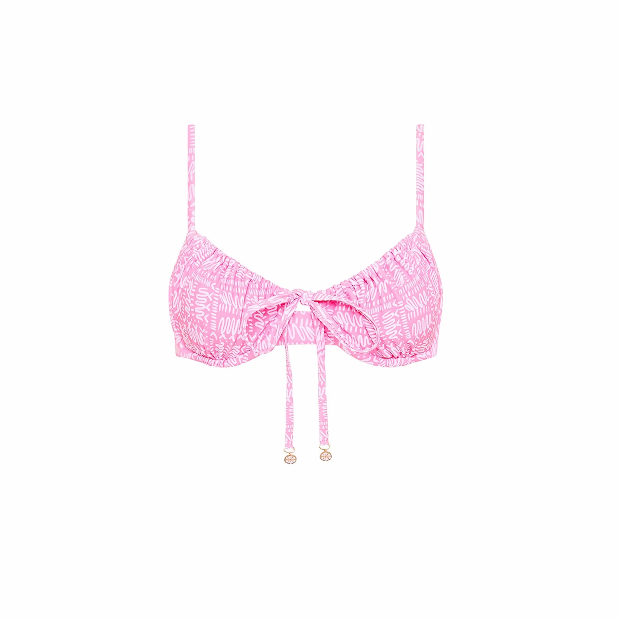 Ruched Underwire Bra Bikini Top - Strawberry Milkshake sold by Kulani Kinis