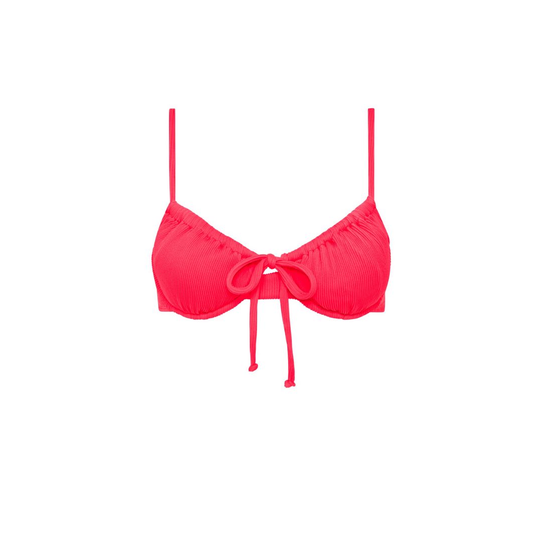 Ruched Underwire Bra Bikini Top - Watermelon Ribbed sold by Kulani Kinis