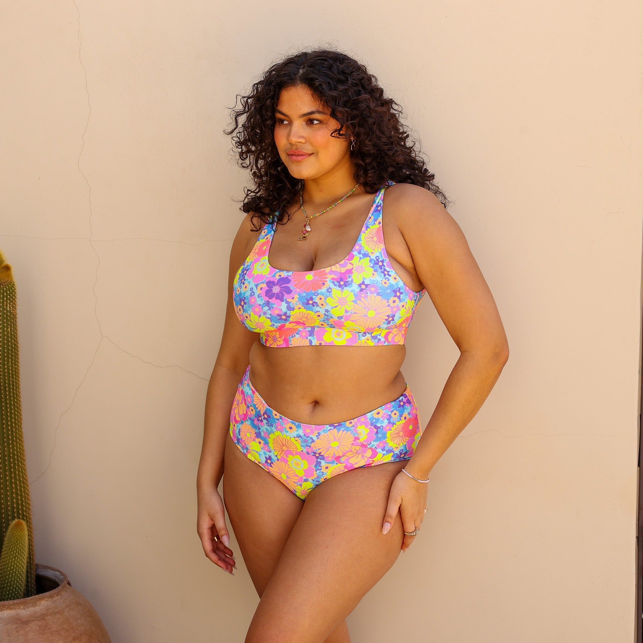 High Waist Panel Bikini Bottom - Bermuda Bloom sold by Kulani Kinis product image thumbnail 4