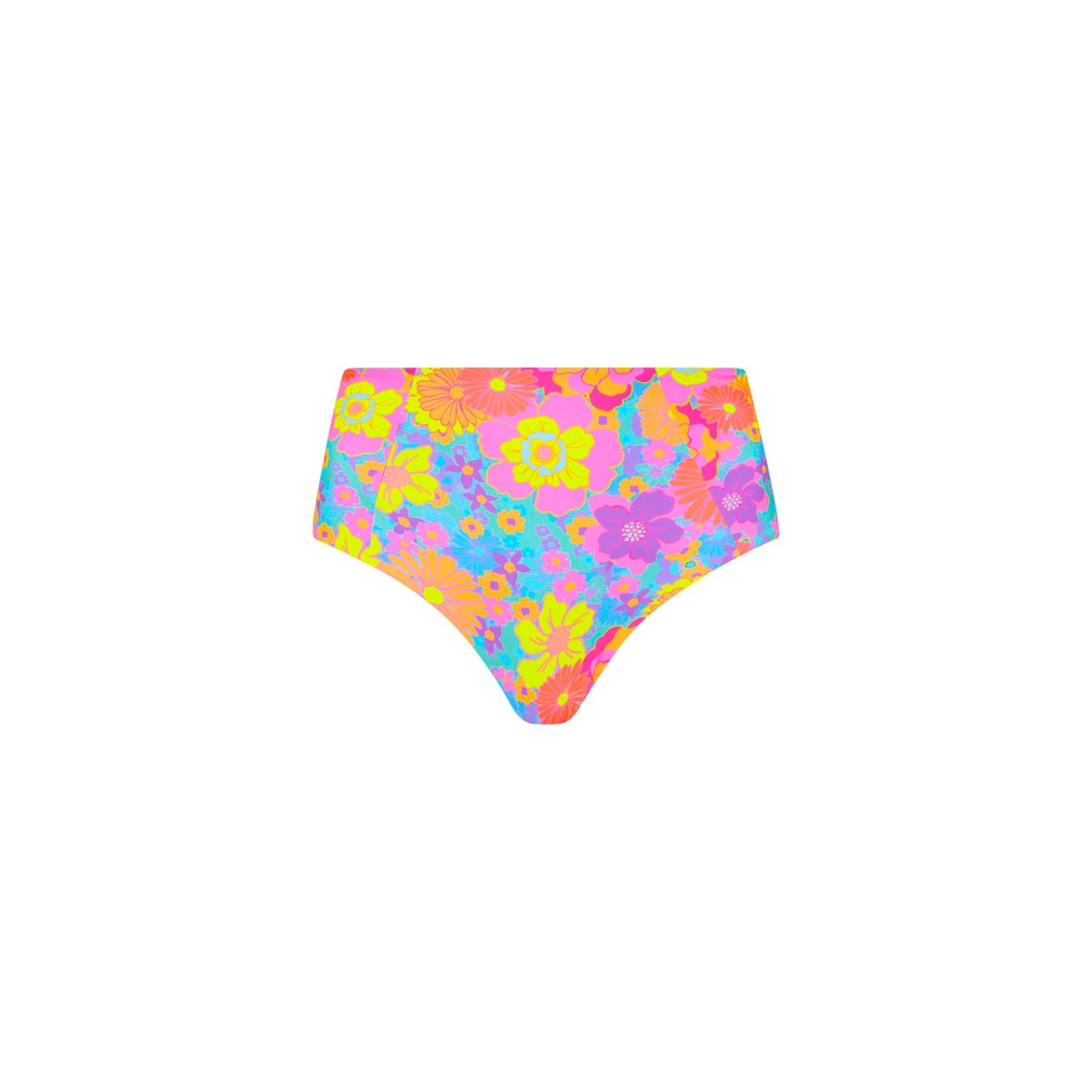 High Waist Panel Bikini Bottom - Bermuda Bloom sold by Kulani Kinis