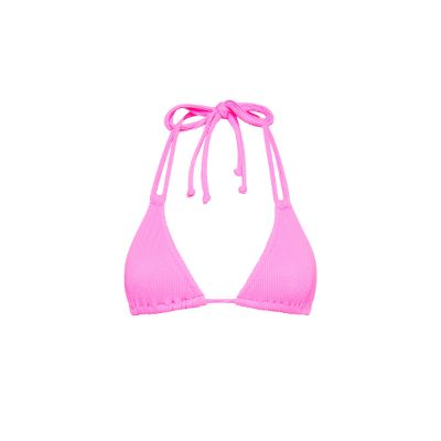Halter Bralette Bikini Top - Bubblegum Pink Ribbed sold by Kulani Kinis