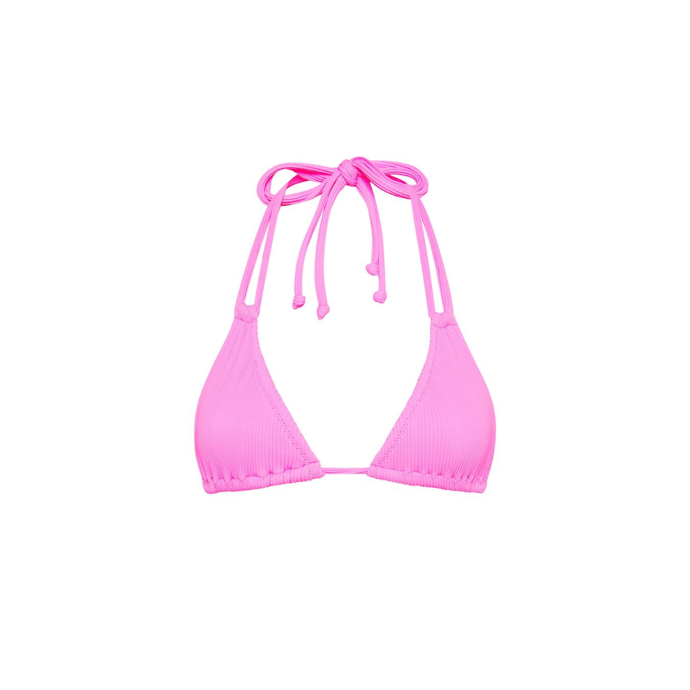 Halter Bralette Bikini Top - Bubblegum Pink Ribbed sold by Kulani Kinis
