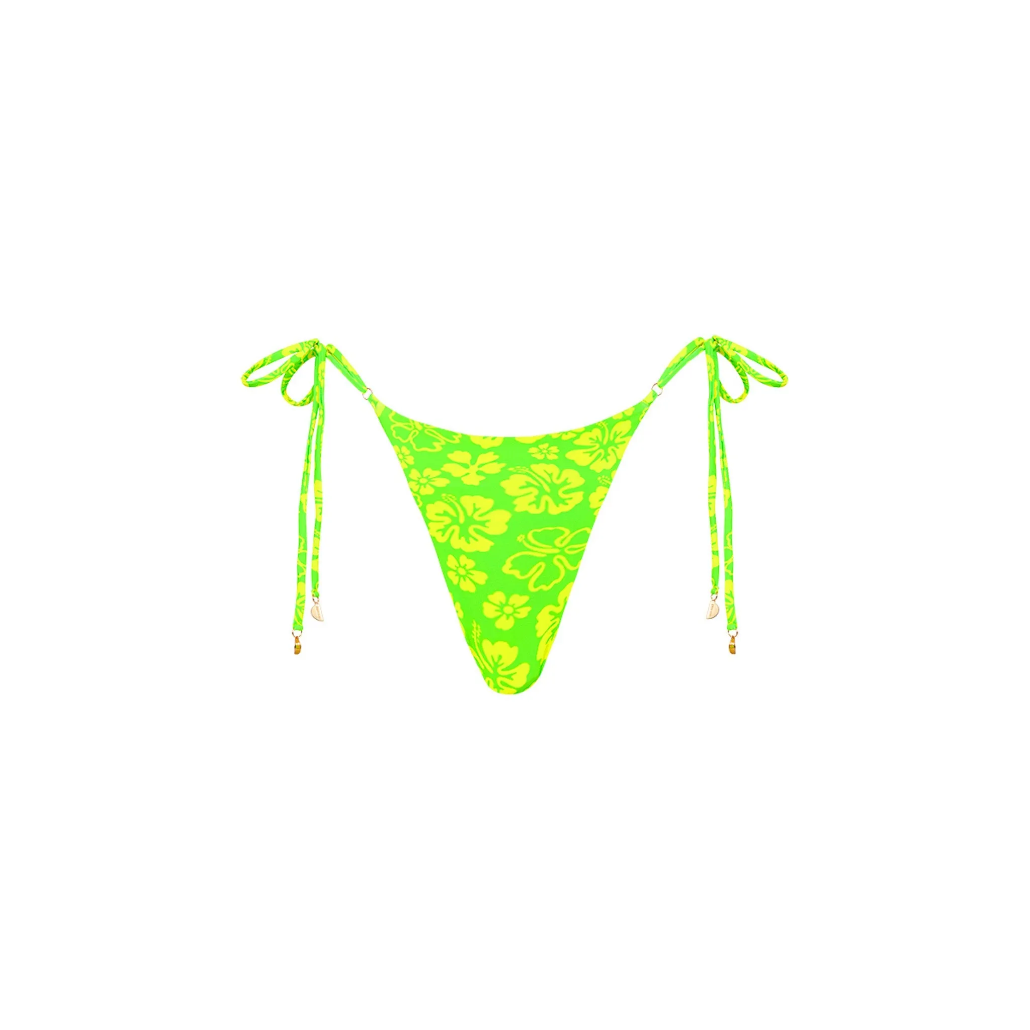 Thong Tie Side Bikini Bottom - Aloha Lime sold by Kulani Kinis