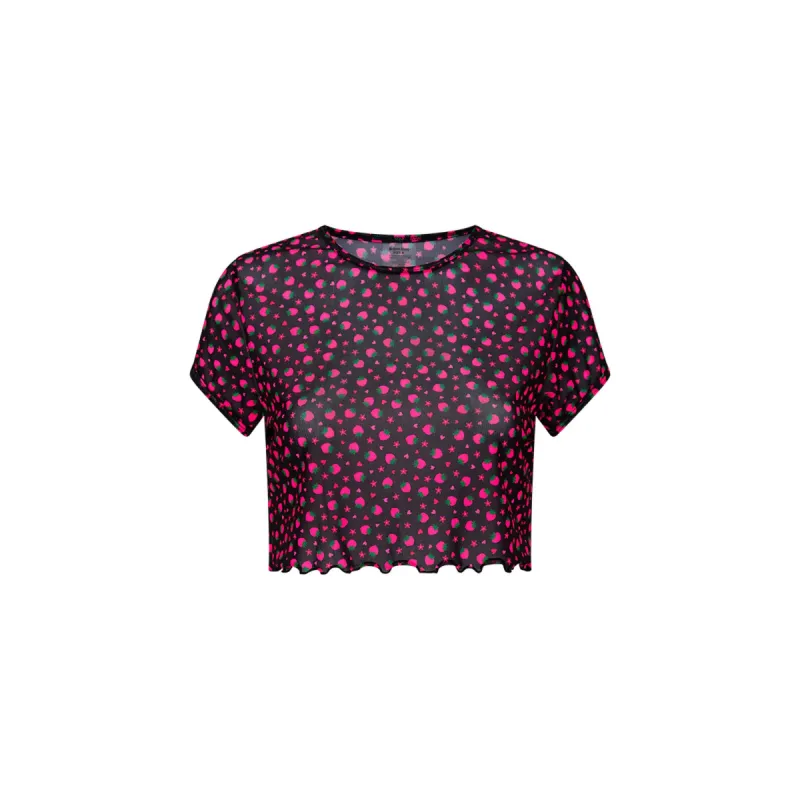Mesh Cropped Tee - Ruby Kisses made by Kulani Kinis