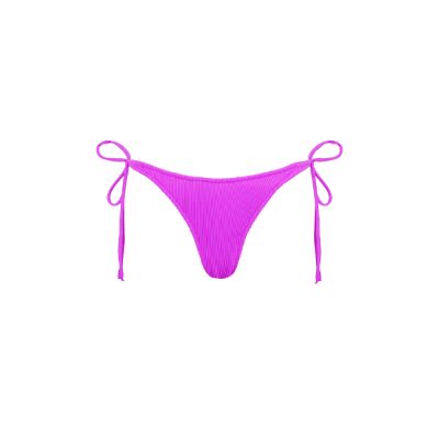 Full Coverage Tie Side Bikini Bottom - Electric Violet Ribbed sold by Kulani Kinis