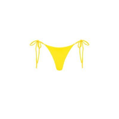 Thong Tie Side Bikini Bottom - Sunshine Yellow Ribbed sold by Kulani Kinis