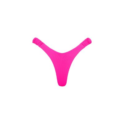 Retro Y Thong Bikini Bottom - Flamingo Pink Ribbed sold by Kulani Kinis