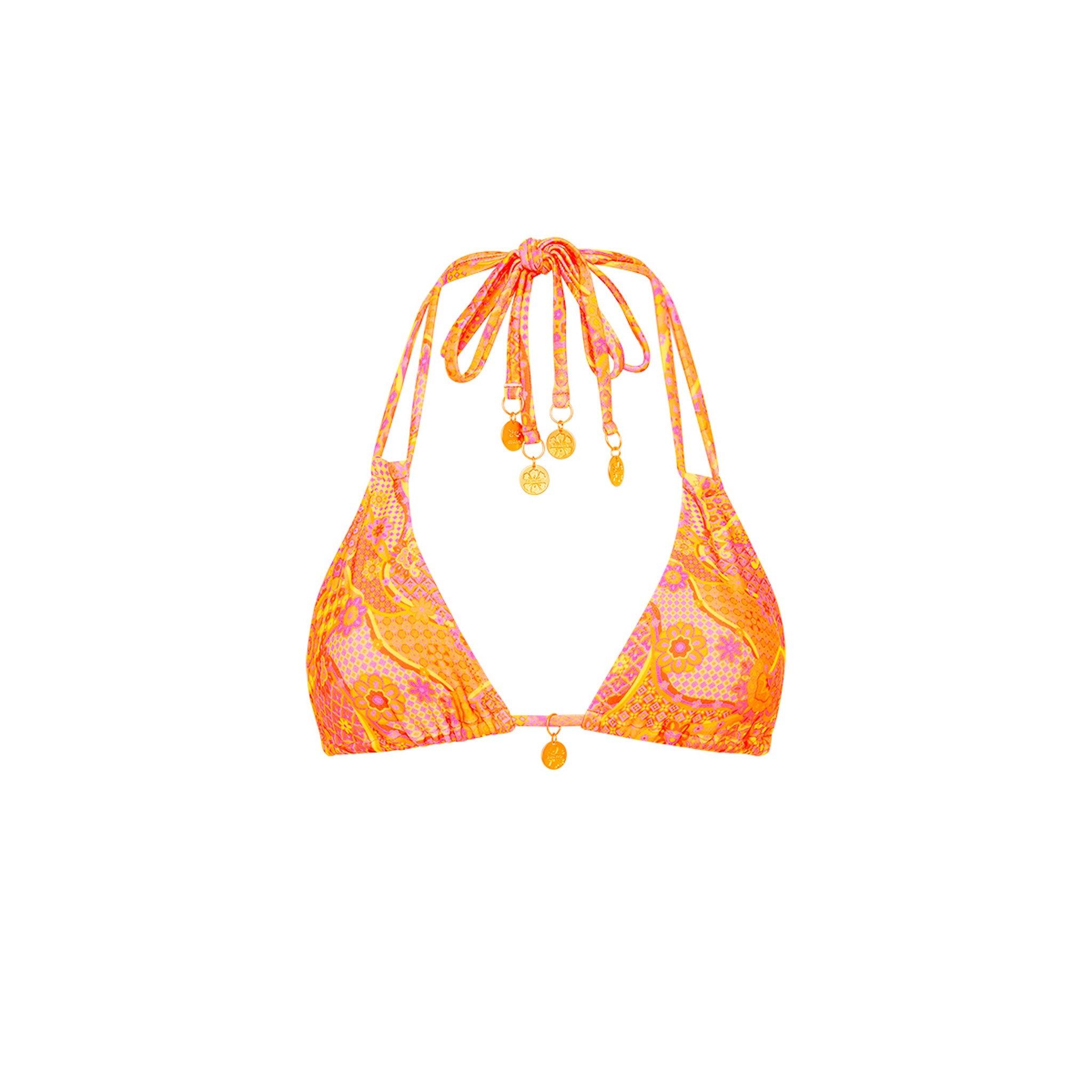 Halter Bralette Bikini Top - Citrus Sunrise sold by Kulani Kinis