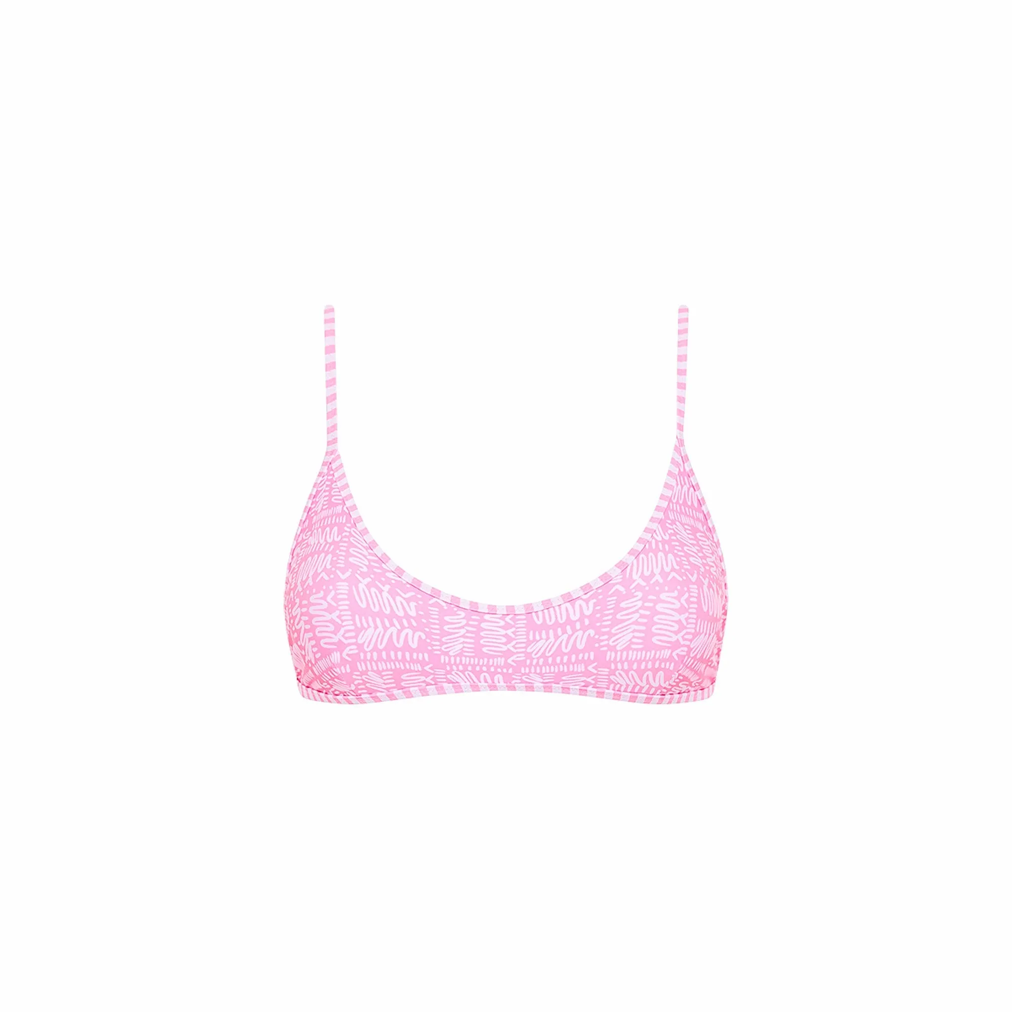 Minimal Tie Back Bikini Top - Strawberry Milkshake sold by Kulani Kinis