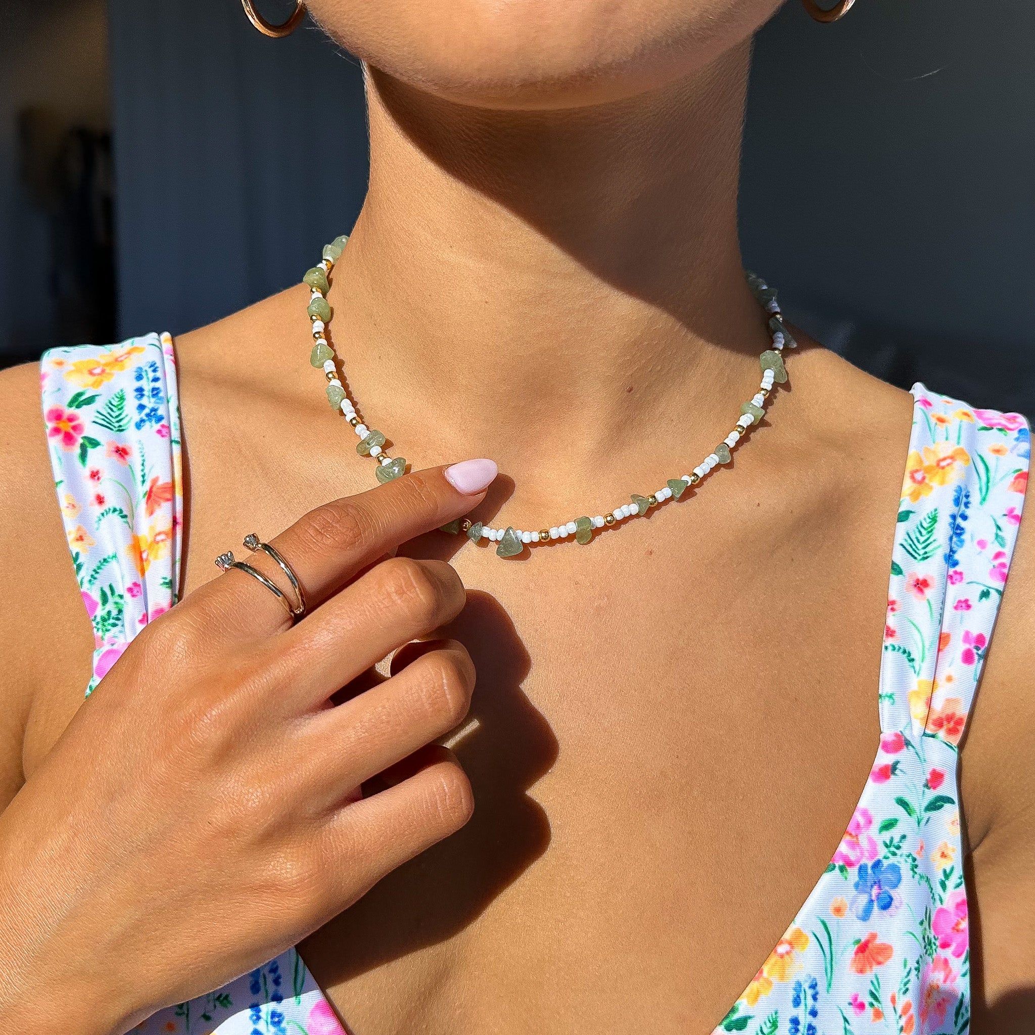 Beaded Gem Necklace - Aventurine sold by Kulani Kinis product image thumbnail 2