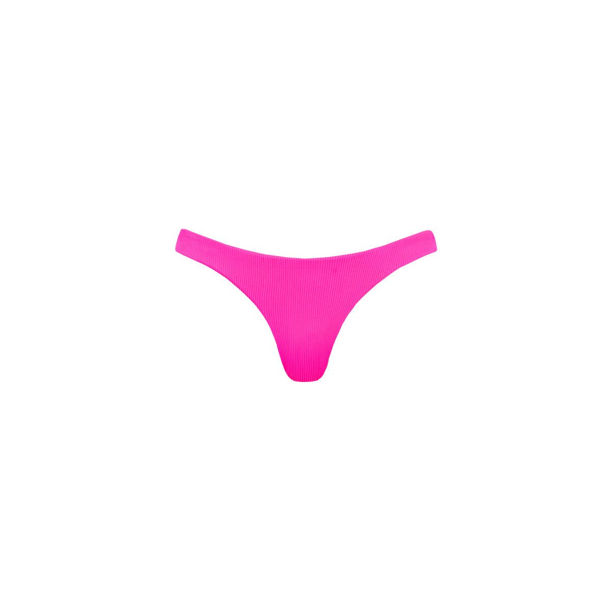 Minimal Cheeky Bikini Bottom - Flamingo Pink Ribbed sold by Kulani Kinis