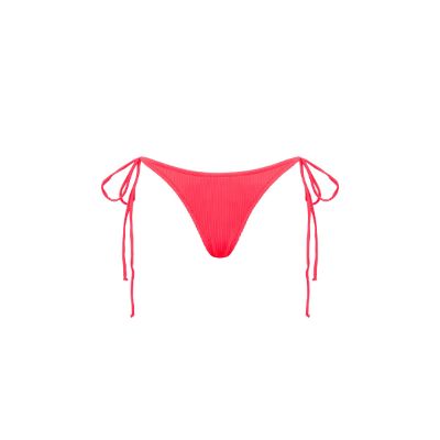 Full Coverage Tie Side Bikini Bottom - Watermelon Ribbed sold by Kulani Kinis