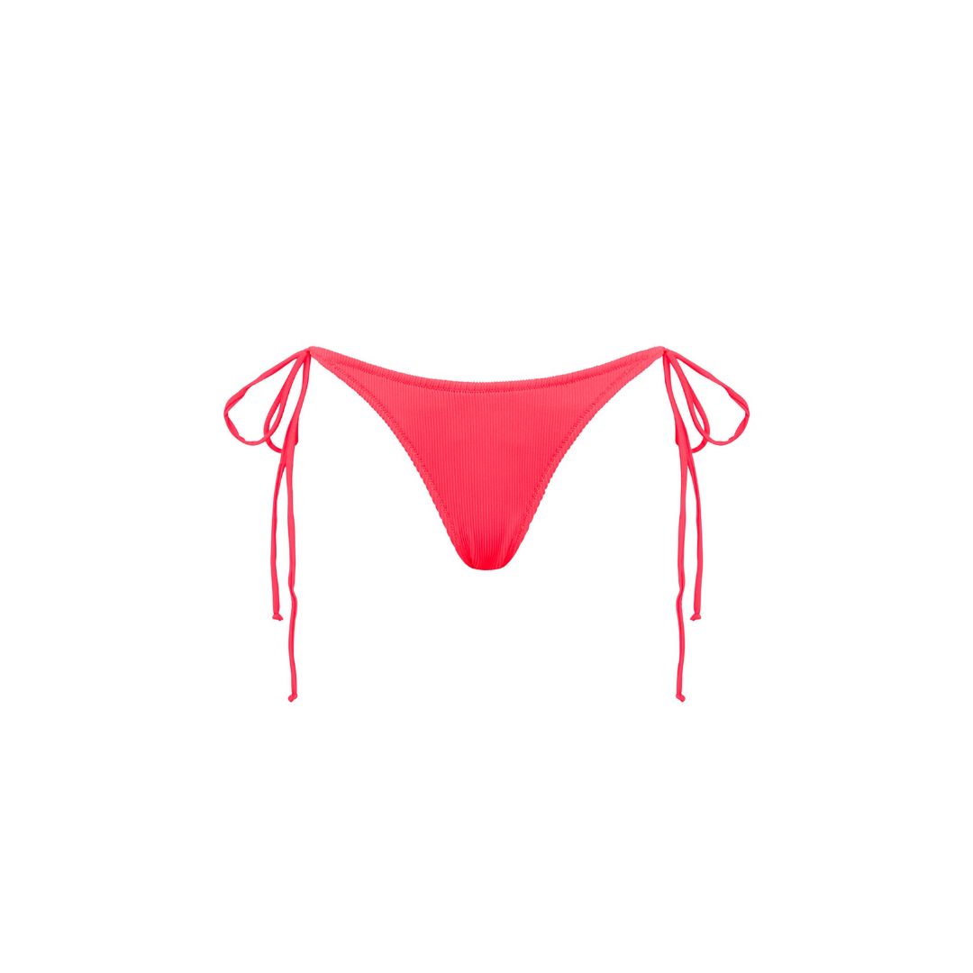 Full Coverage Tie Side Bikini Bottom - Watermelon Ribbed sold by Kulani Kinis