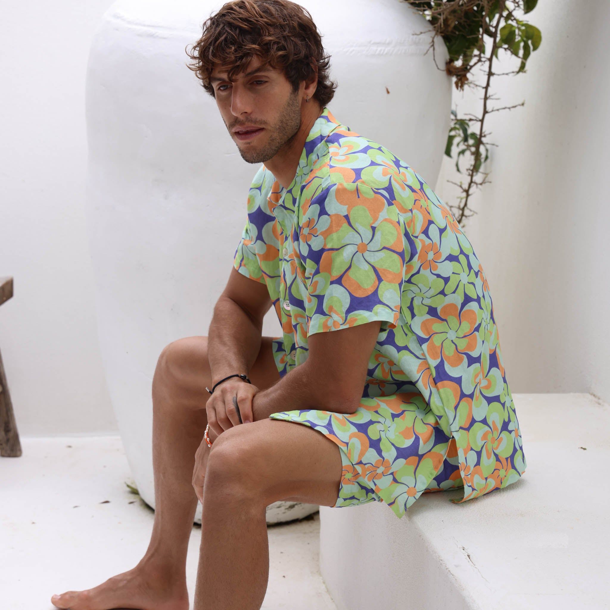 Oversized Linen Shirt - Serene Marine sold by Kulani Kinis product image thumbnail 3