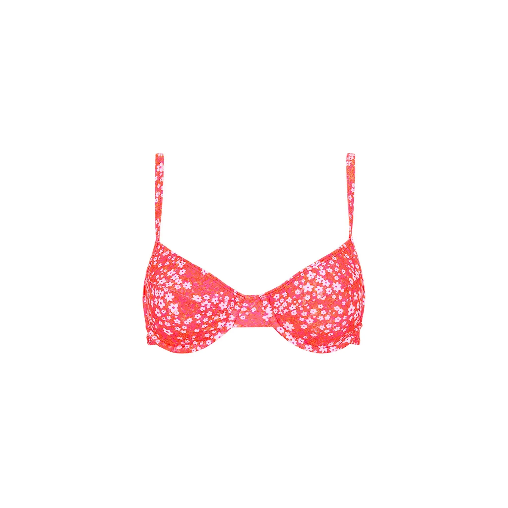 Ditzy Underwire Bra Bikini Top - Coral Crush sold by Kulani Kinis