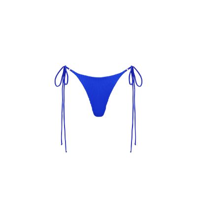 Thong Tie Side Bikini Bottom - Ocean Blue Ribbed sold by Kulani Kinis
