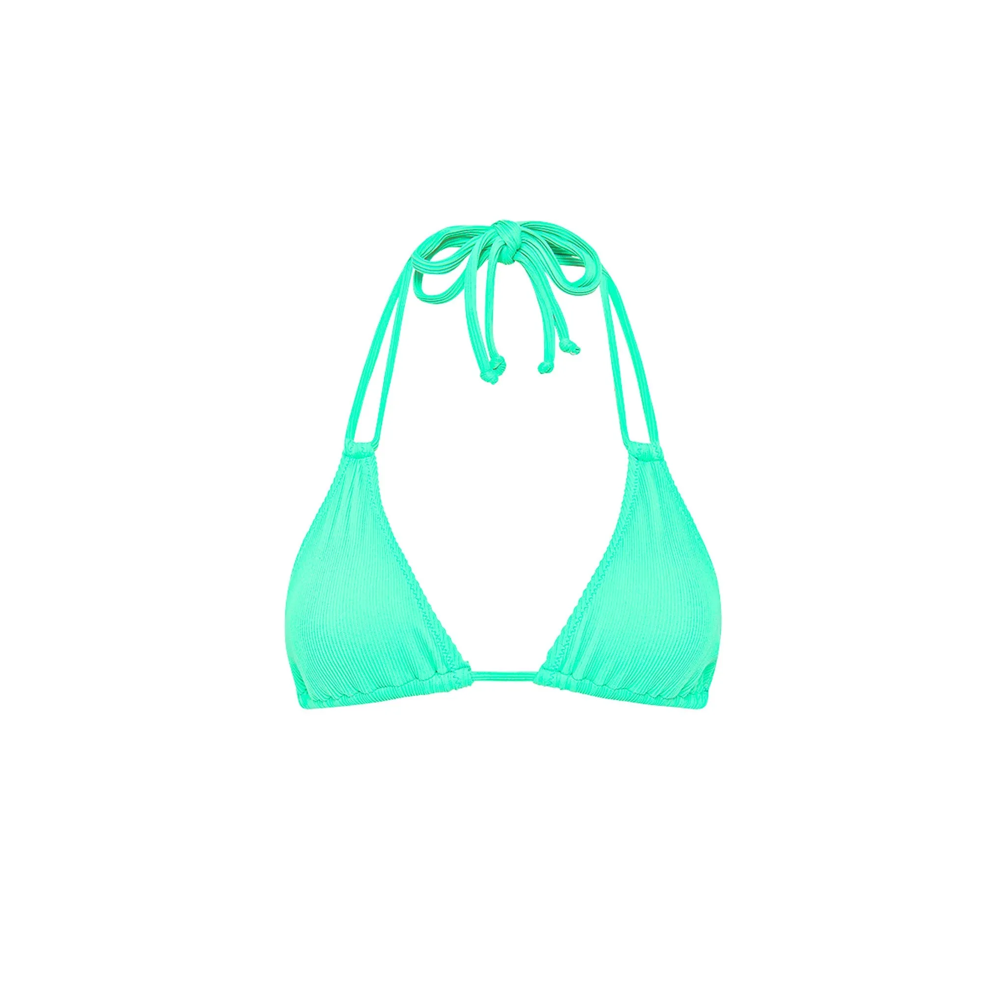 Halter Bralette Bikini Top - Turquoise Mint Ribbed sold by Kulani Kinis