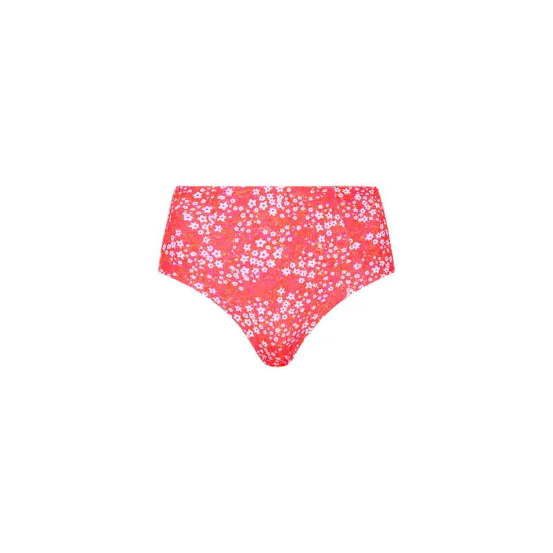 High Waist Panel Bikini Bottom - Coral Crush sold by Kulani Kinis