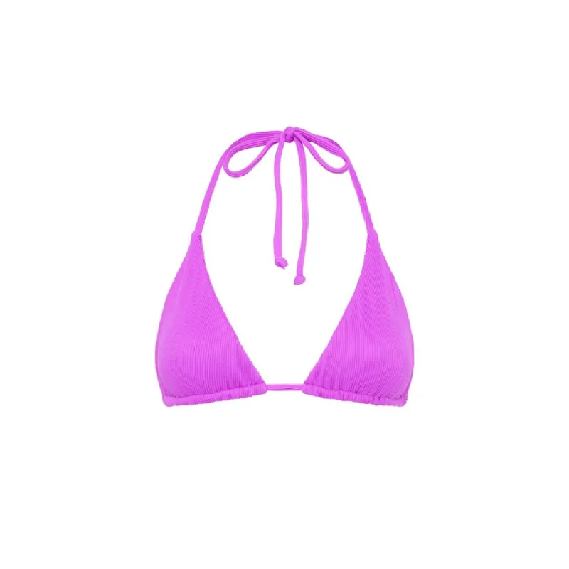 Slide Triangle Bikini Top - Electric Violet Ribbed sold by Kulani Kinis