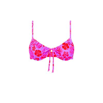 Ruched Underwire Bra Bikini Top - Cherry Berry sold by Kulani Kinis