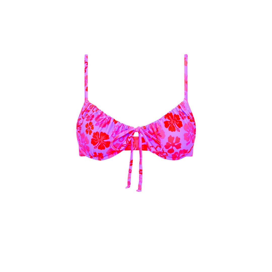 Ruched Underwire Bra Bikini Top - Cherry Berry sold by Kulani Kinis