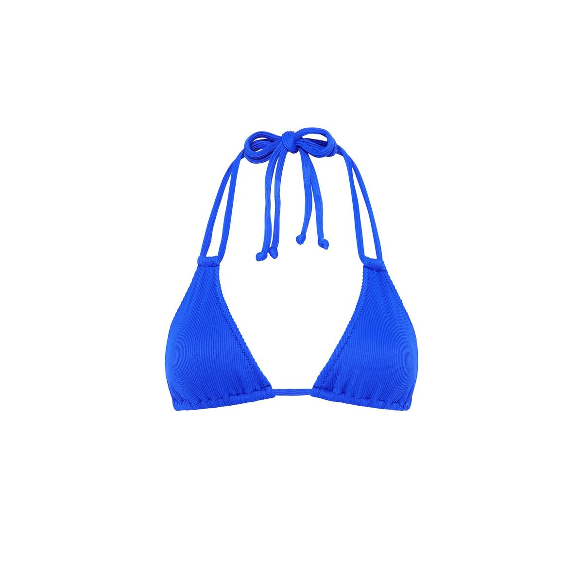 Halter Bralette Bikini Top - Ocean Blue Ribbed sold by Kulani Kinis