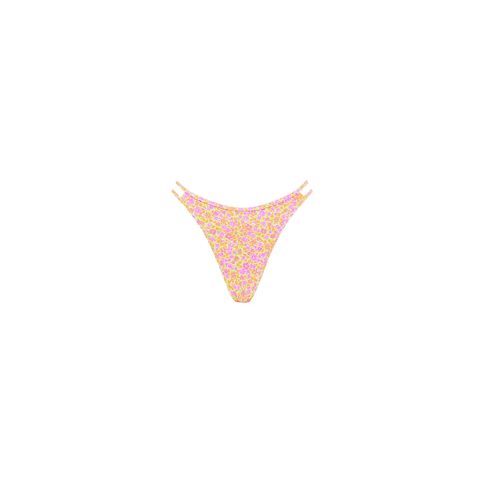 Twin Strap Cheeky Bikini Bottom - Champagne Blossom sold by Kulani Kinis