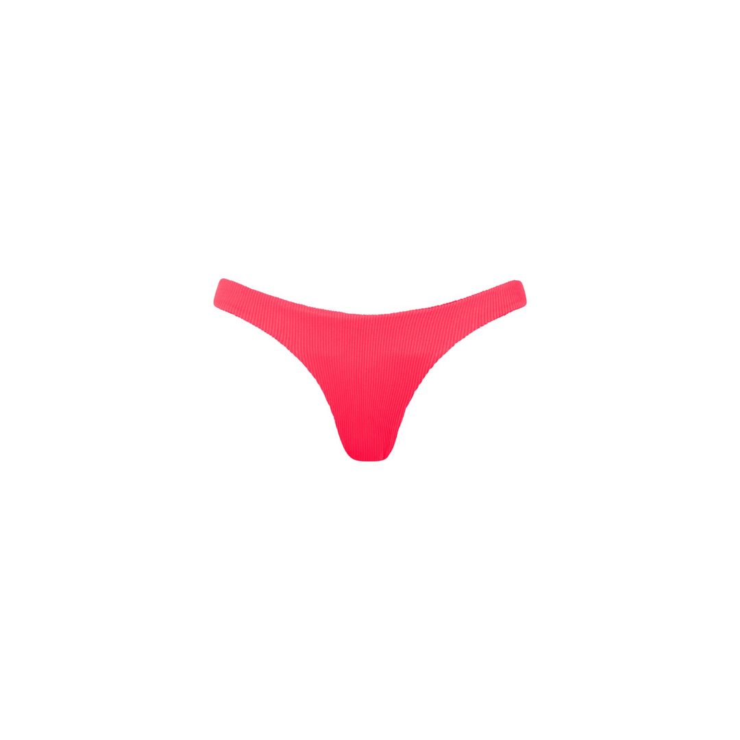 Minimal Cheeky Bikini Bottom - Watermelon Ribbed sold by Kulani Kinis