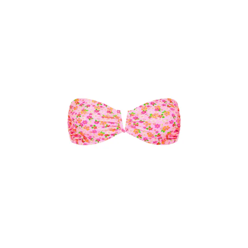 V Strapless Bandeau Bikini Top - Frangipani Fever sold by Kulani Kinis