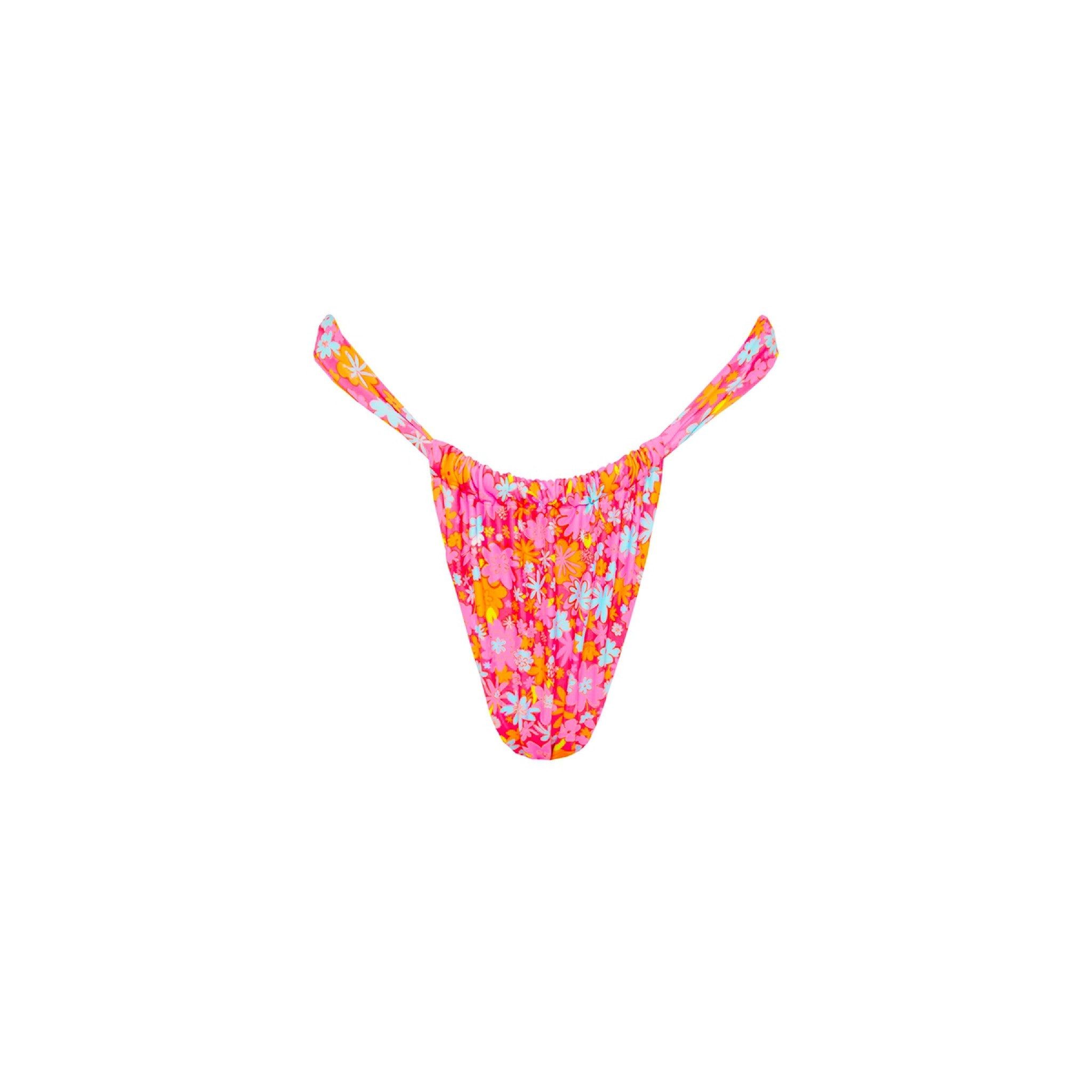 Ruched Thong Bikini Bottom - Raspberry Rosé sold by Kulani Kinis