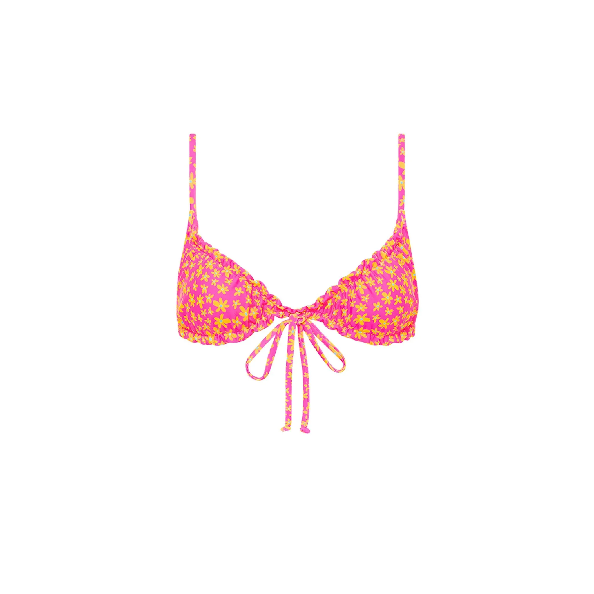 Ruched Bow Bralette Bikini Top - Berry Blush sold by Kulani Kinis