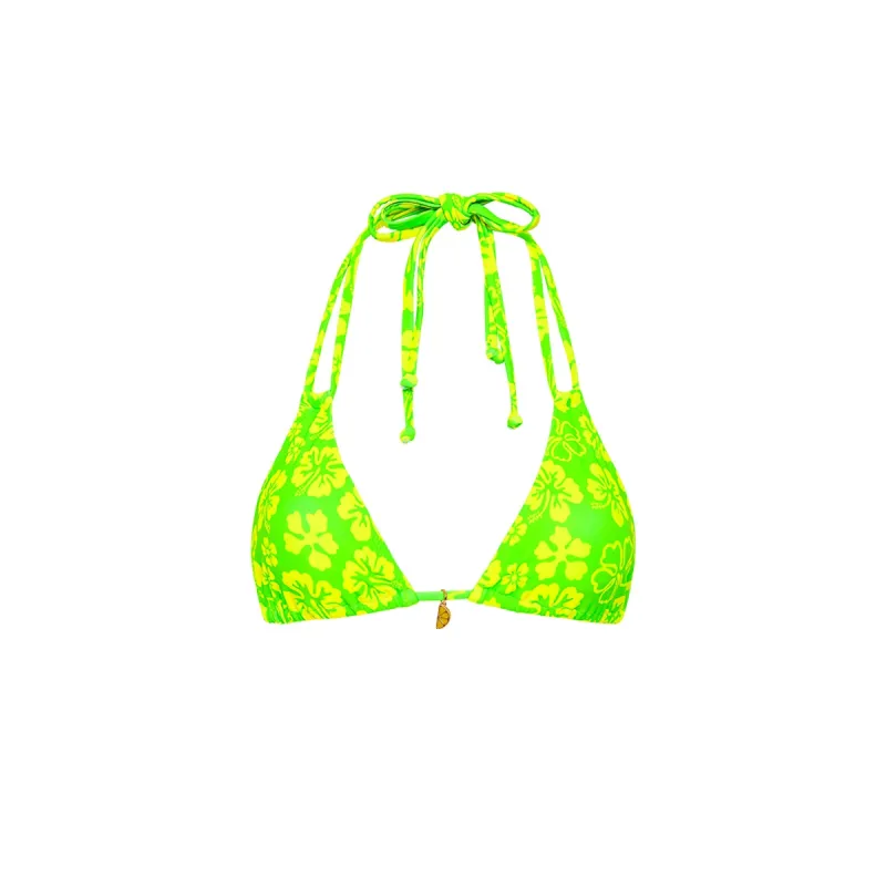 Halter Bralette Bikini Top - Aloha Lime sold by Kulani Kinis