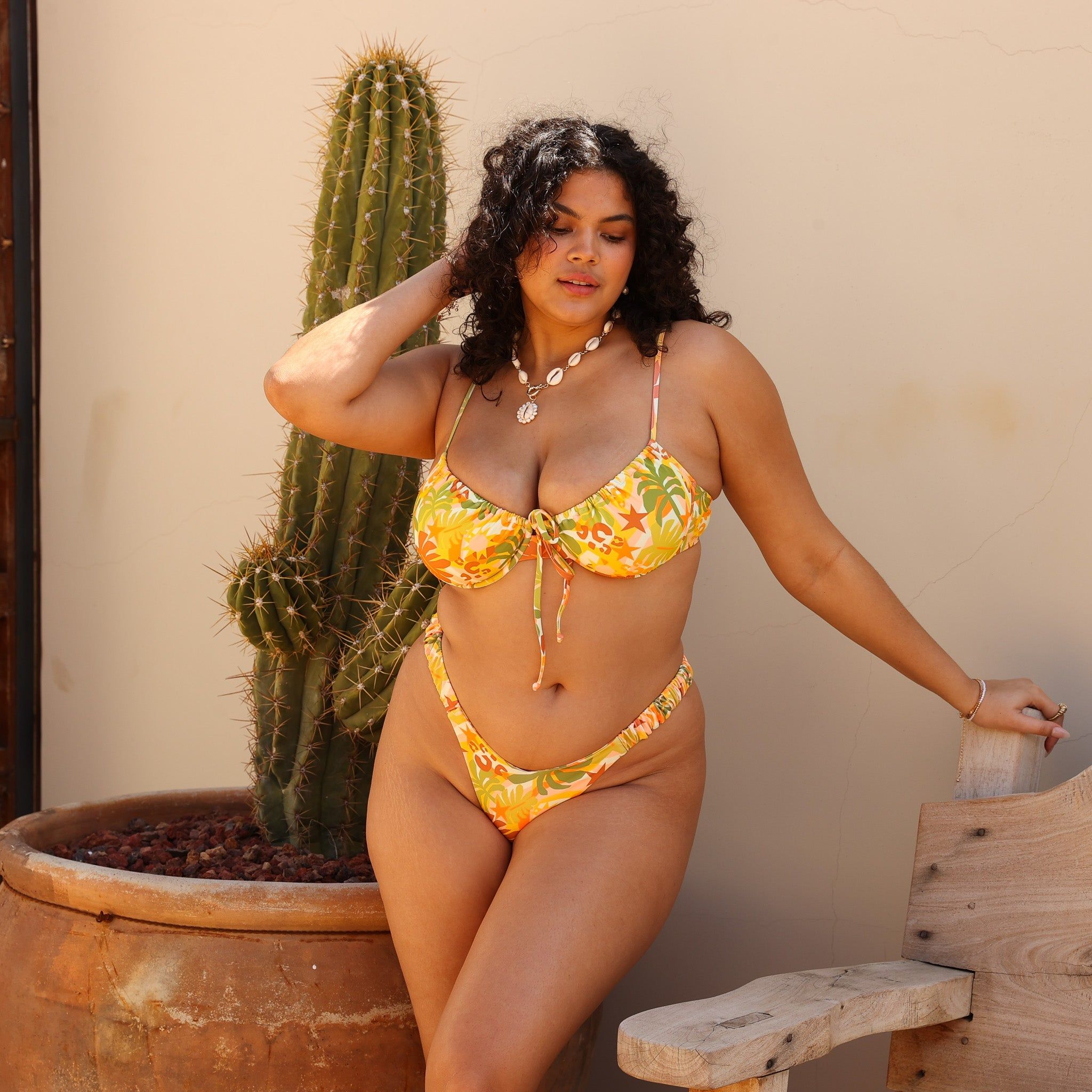 Ruched Underwire Bra Bikini Top - Jungle Dreamer sold by Kulani Kinis