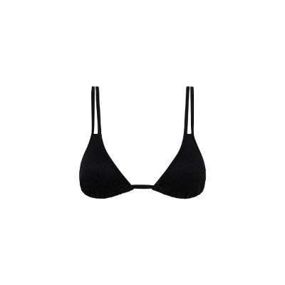 Twin Strap Bralette Bikini Top - Pitch Black Ribbed sold by Kulani Kinis