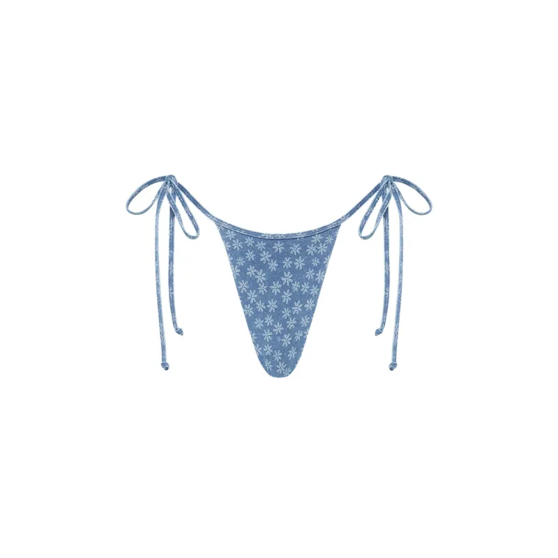 Micro Thong Tie Side Bikini Bottom - Daisy Denim sold by Kulani Kinis