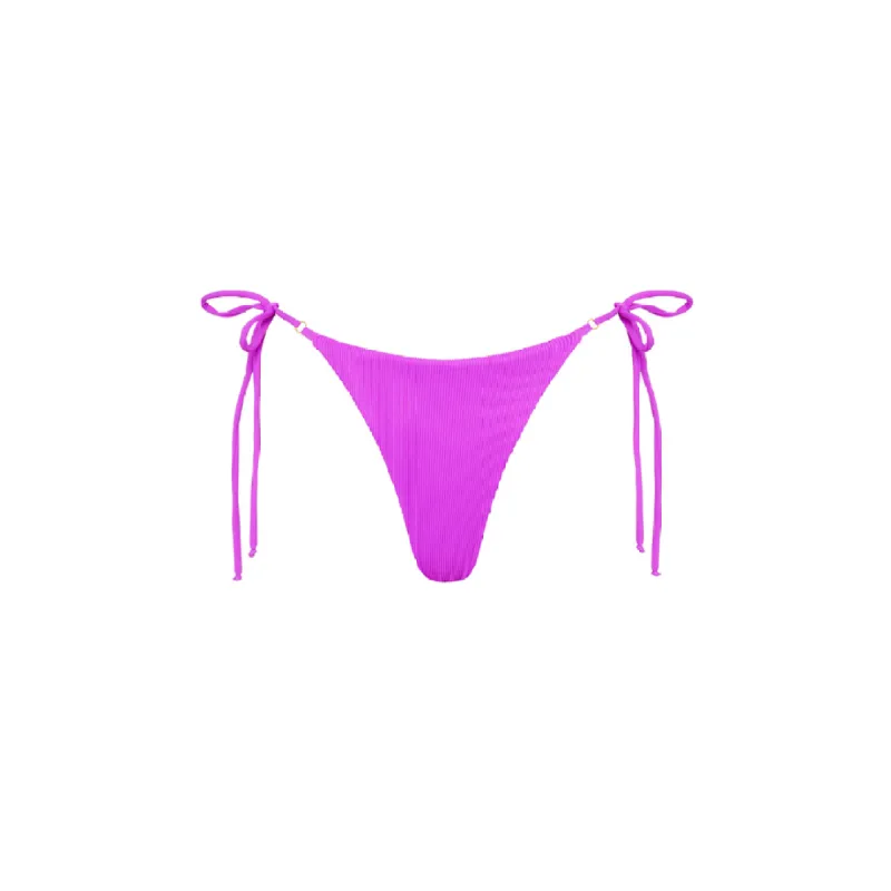 Thong Tie Side Bikini Bottom - Electric Violet Ribbed sold by Kulani Kinis