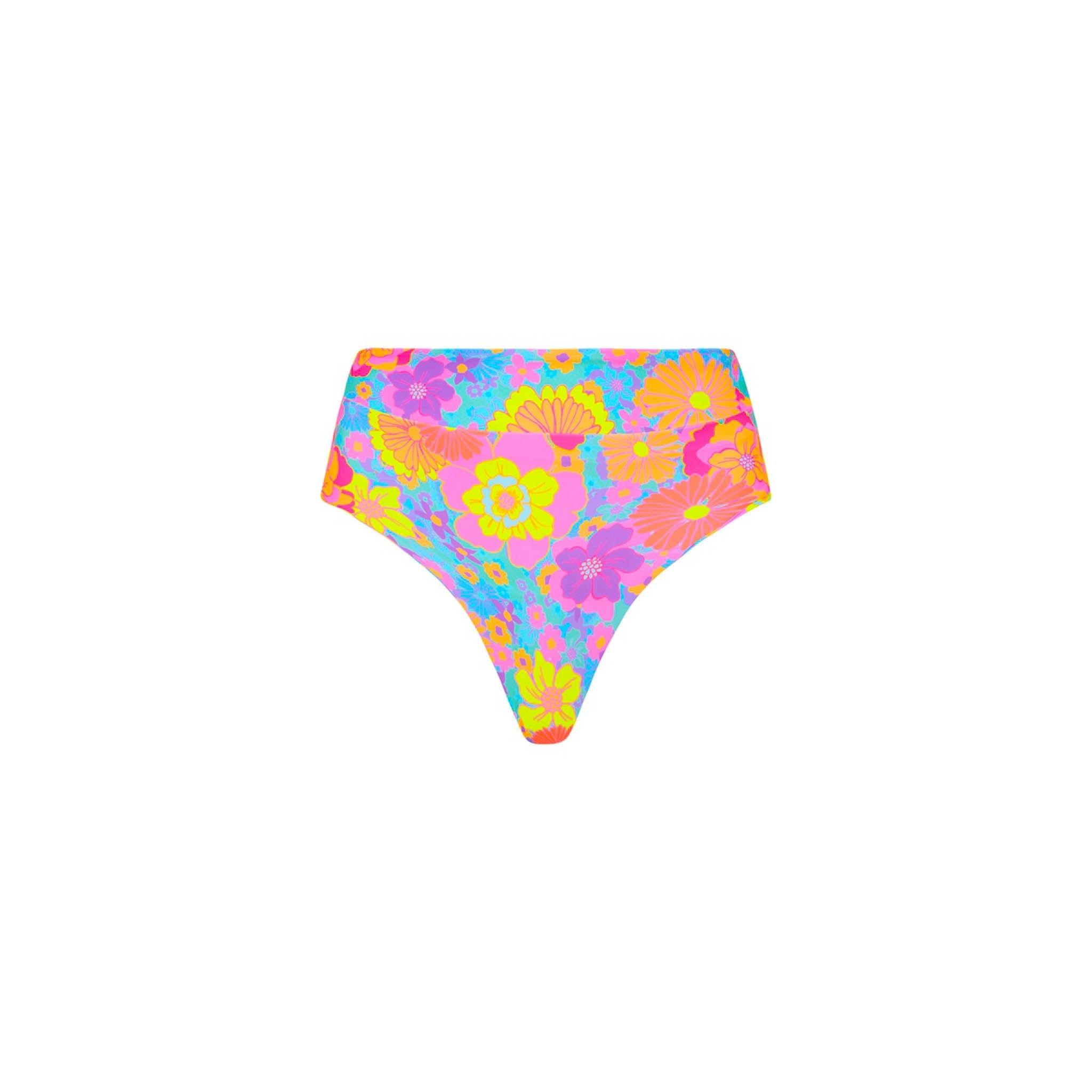 High Hip Cheeky Bikini Bottom - Bermuda Bloom sold by Kulani Kinis
