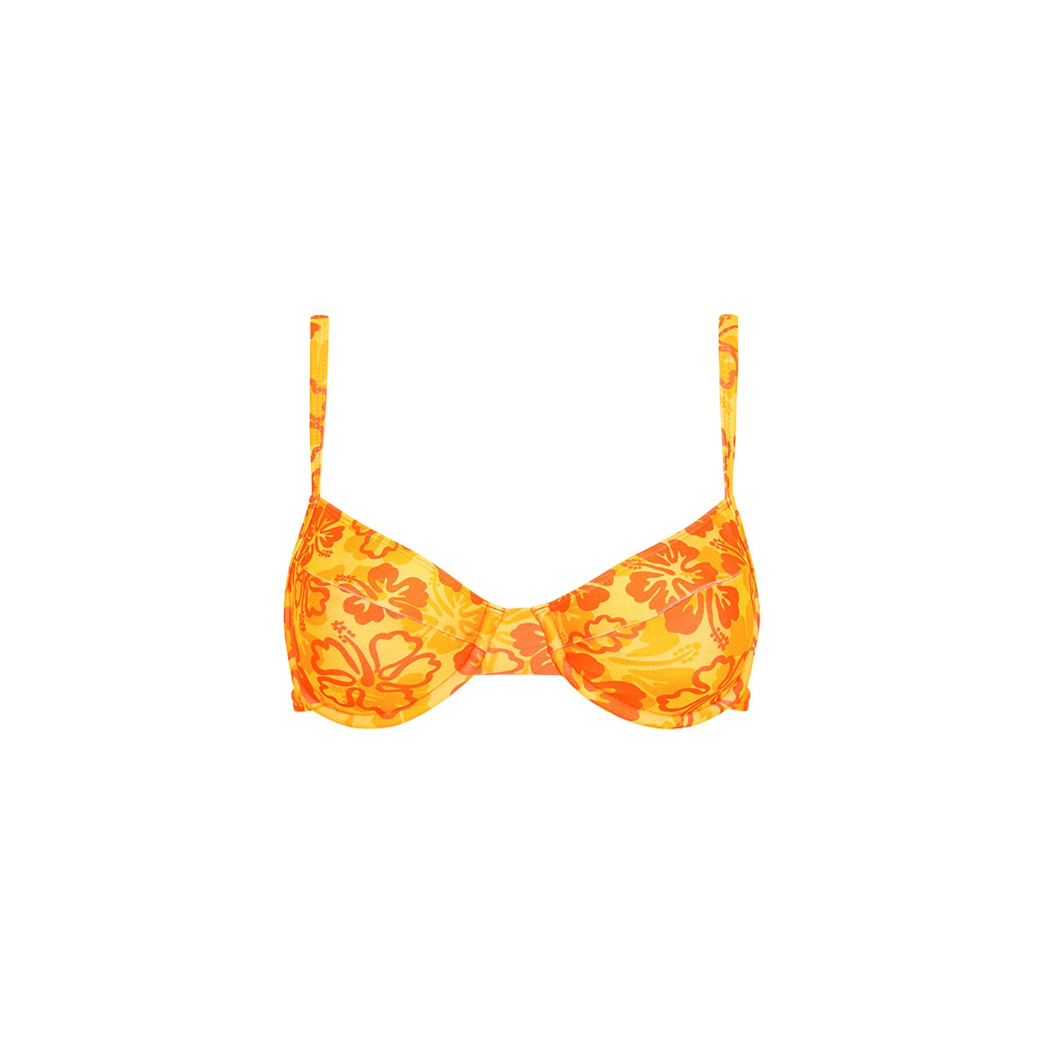 Ditzy Underwire Bra Bikini Top - Tangerine Dreams sold by Kulani Kinis