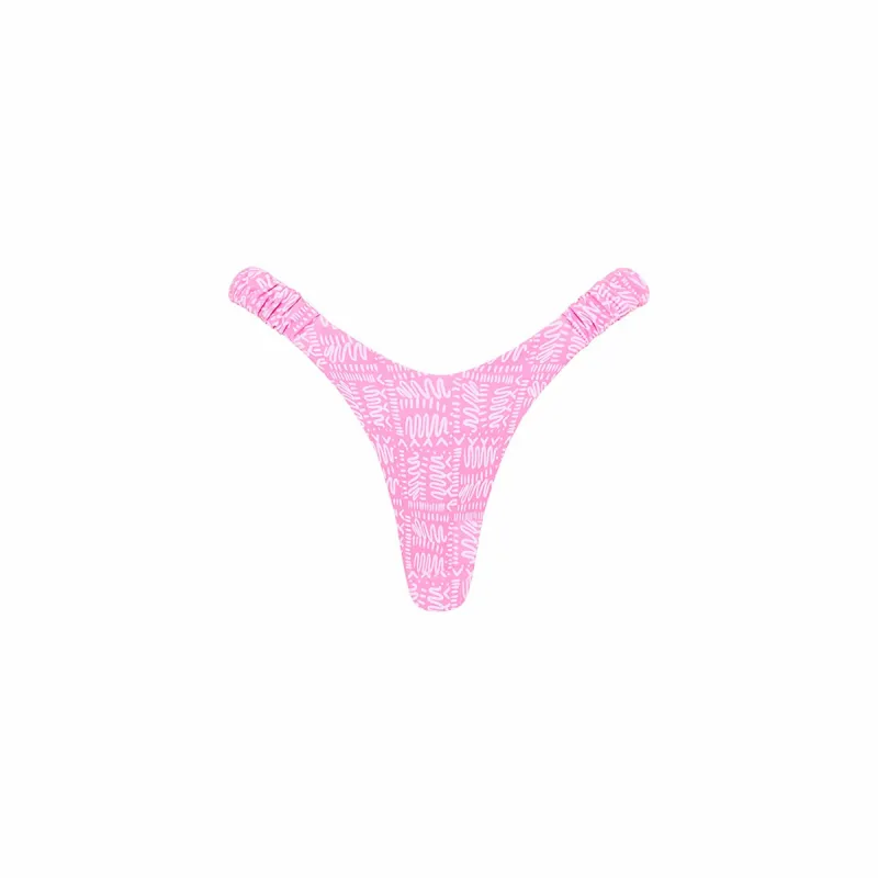 Retro Y Thong Bikini Bottom - Strawberry Milkshake sold by Kulani Kinis